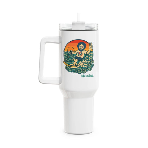 Grateful Dead - Waterskiin' Jerry Life is dead. "Fat Man" Tumbler,  Double Insulated 40oz Travel Mug - StealieShop